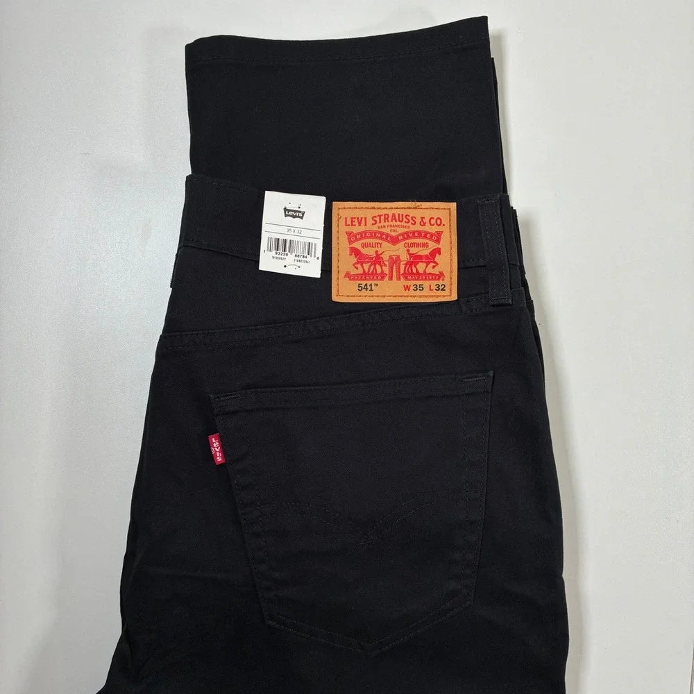 NEW Levis 541 Athletic Taper Jeans 35x32 Black All Seasons Tech Stretch USA